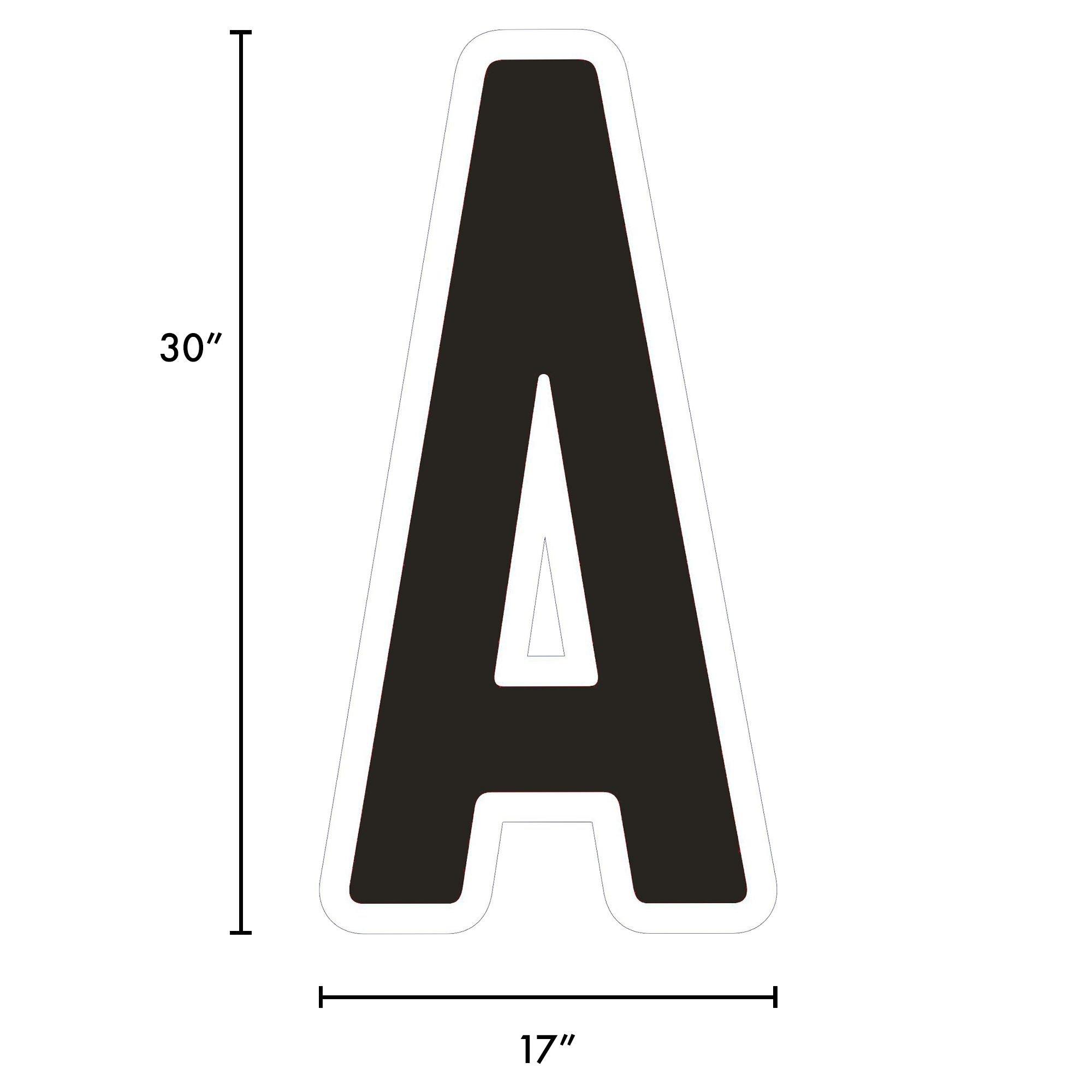 Black Letter (A) Corrugated Plastic Yard Sign, 30in